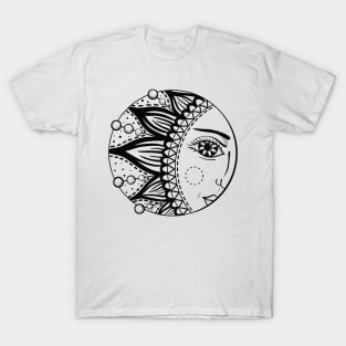 Sun. Black and white vector graphics T-Shirt